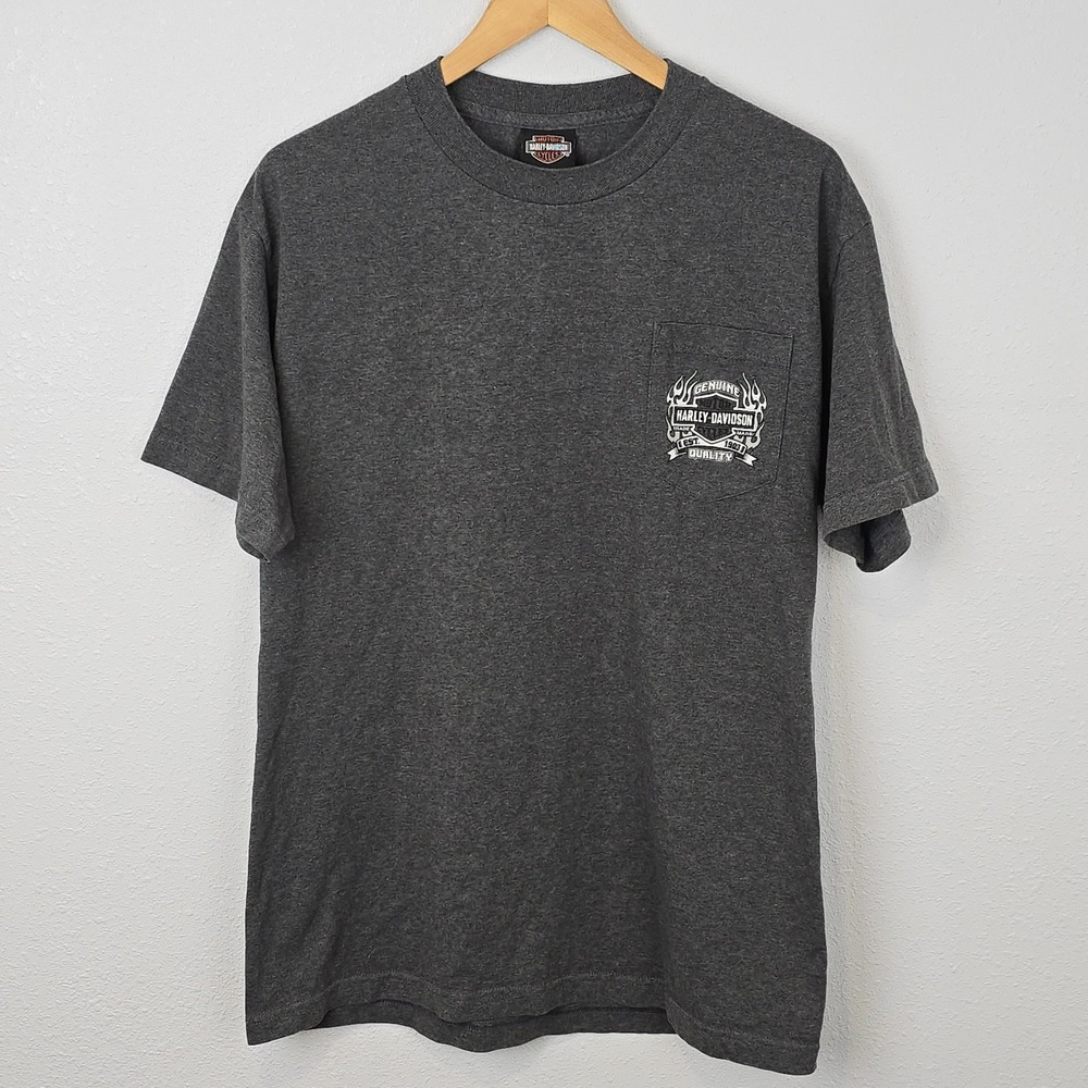 Vintage Harley-Davidson Northwest Olympia WA Pocket T-Shirt – Size L Tall – Gray